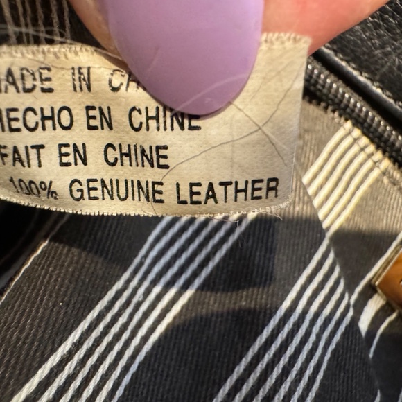 Adrienne Vittadini Large Black Textured Leather Hobo Satchel Shoulder Bag Slouch - Picture 8 of 8